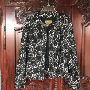 Black and white floral blazer